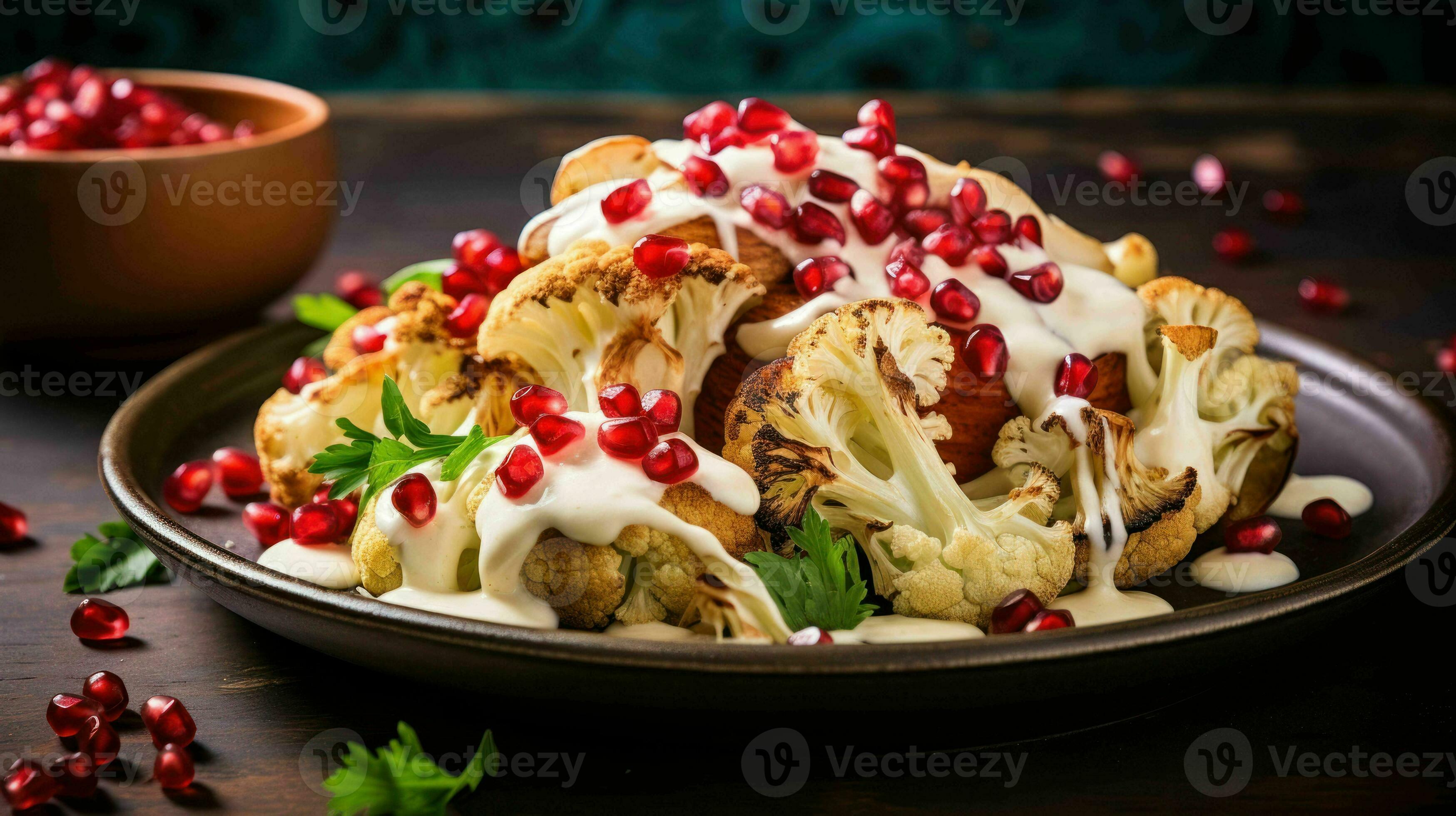 AI generated Roasted Cauliflower with Garlic Tahini Sauce and