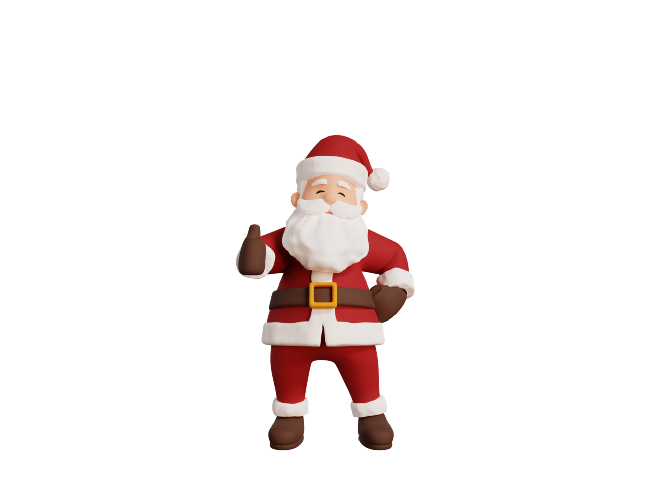 3d de kerstman karakter geven duim een omhoog png