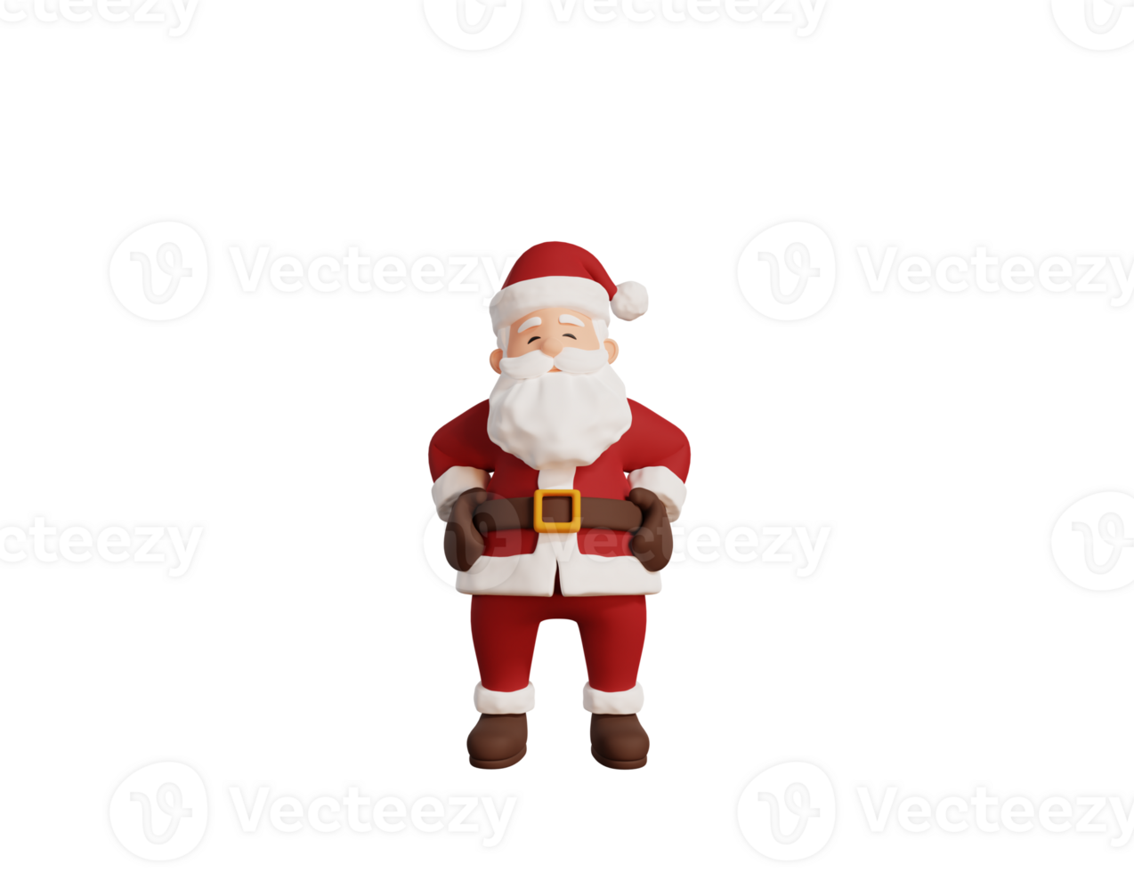 3d santa character hand on hip pose png