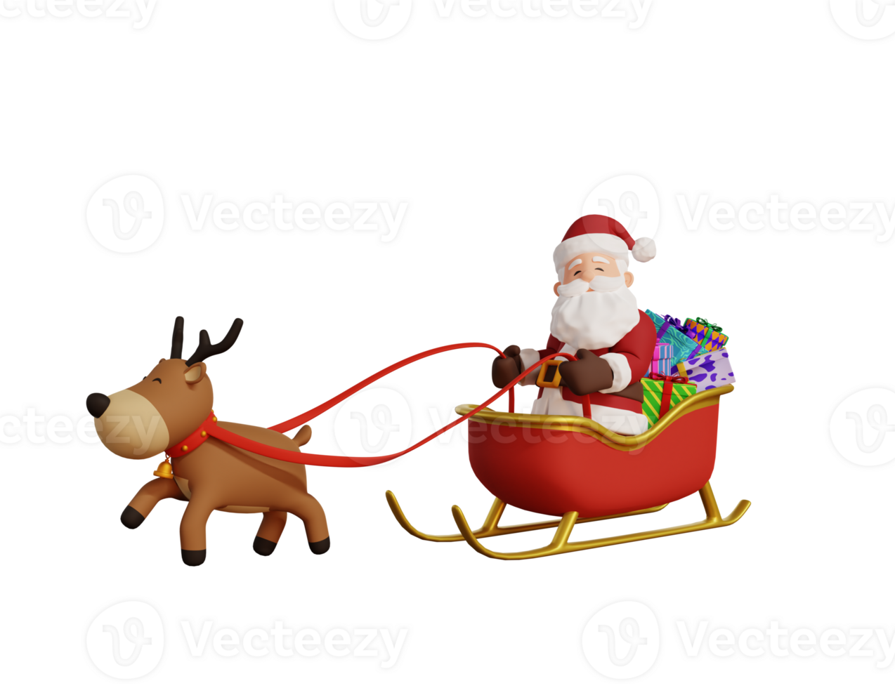 3d Père Noël personnage livrer cadeau png