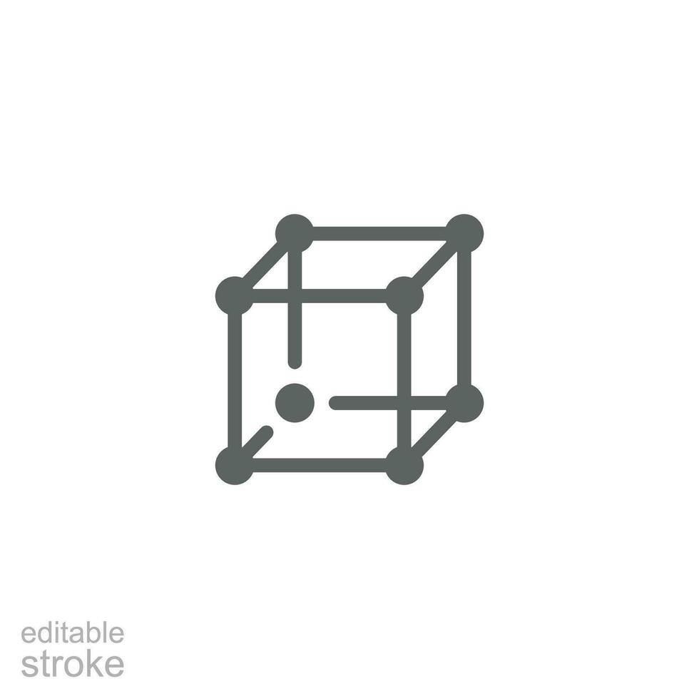 Framework icon. Simple outline style. Cloud, native, react, atom, computer technology concept. Thin line symbol. Vector illustration isolated. Editable stroke.