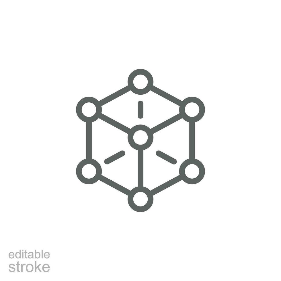 Framework icon. Simple outline style. Cloud, native, react, atom, computer technology concept. Thin line symbol. Vector illustration isolated. Editable stroke.