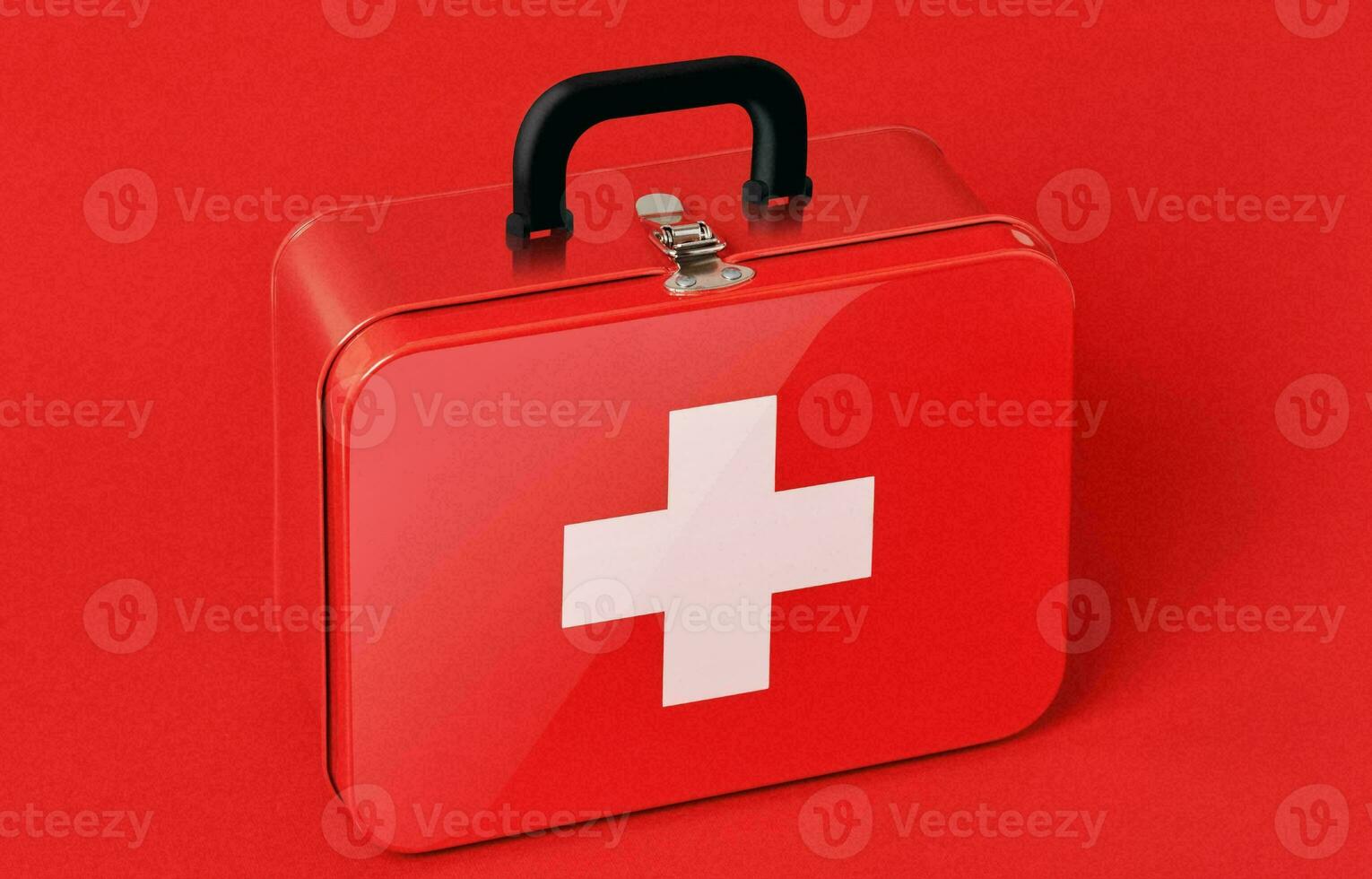 Emergency First Aid Kit, Medical Emergency Supplies for Health Care and Safety, Isolated for Rescue and Treatment Support photo