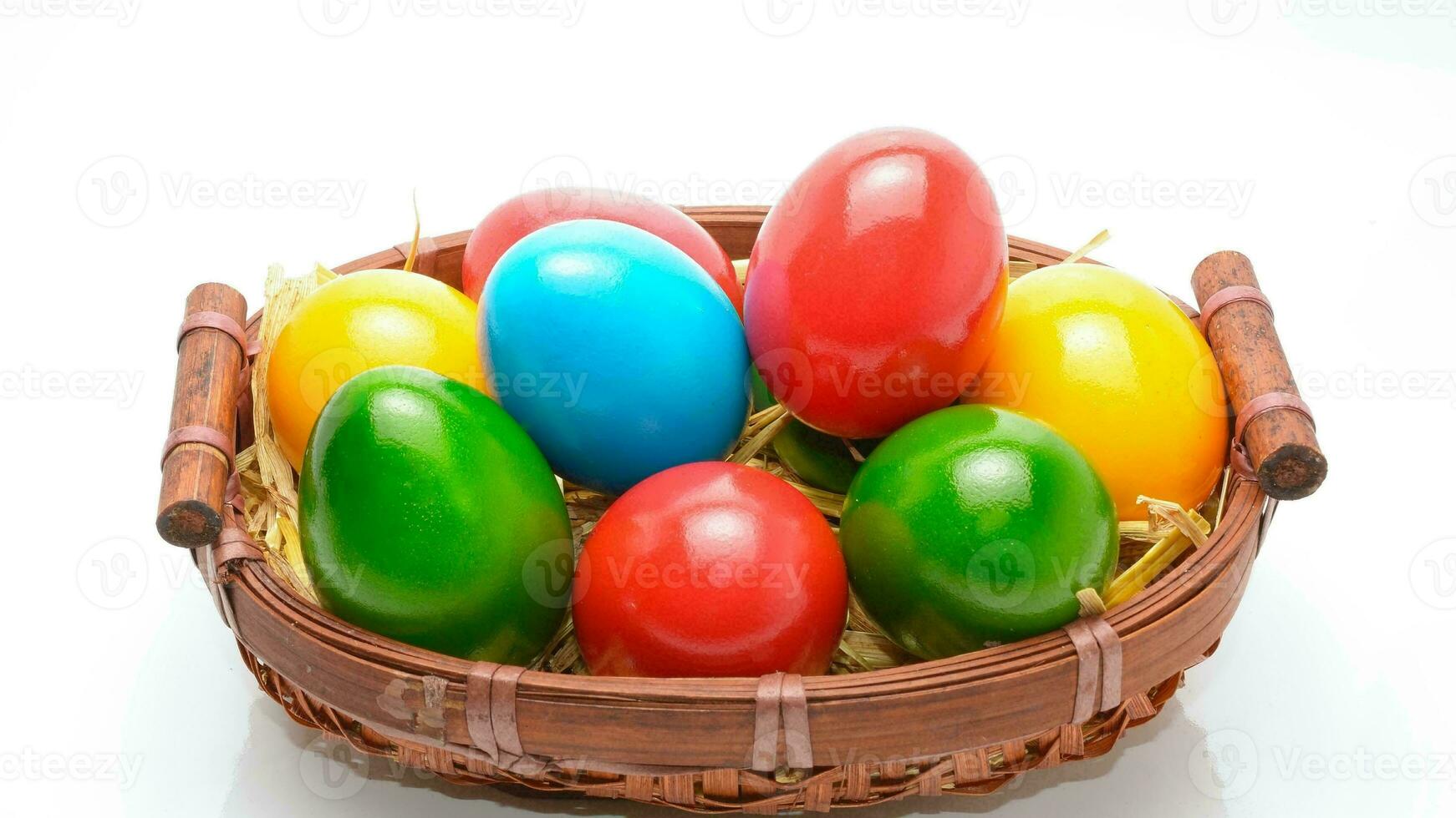 Colourful Easter Eggs. Vibrant, Festive Holiday Decorations Symbolizing Spring Celebration and Traditional Ornate Designs photo