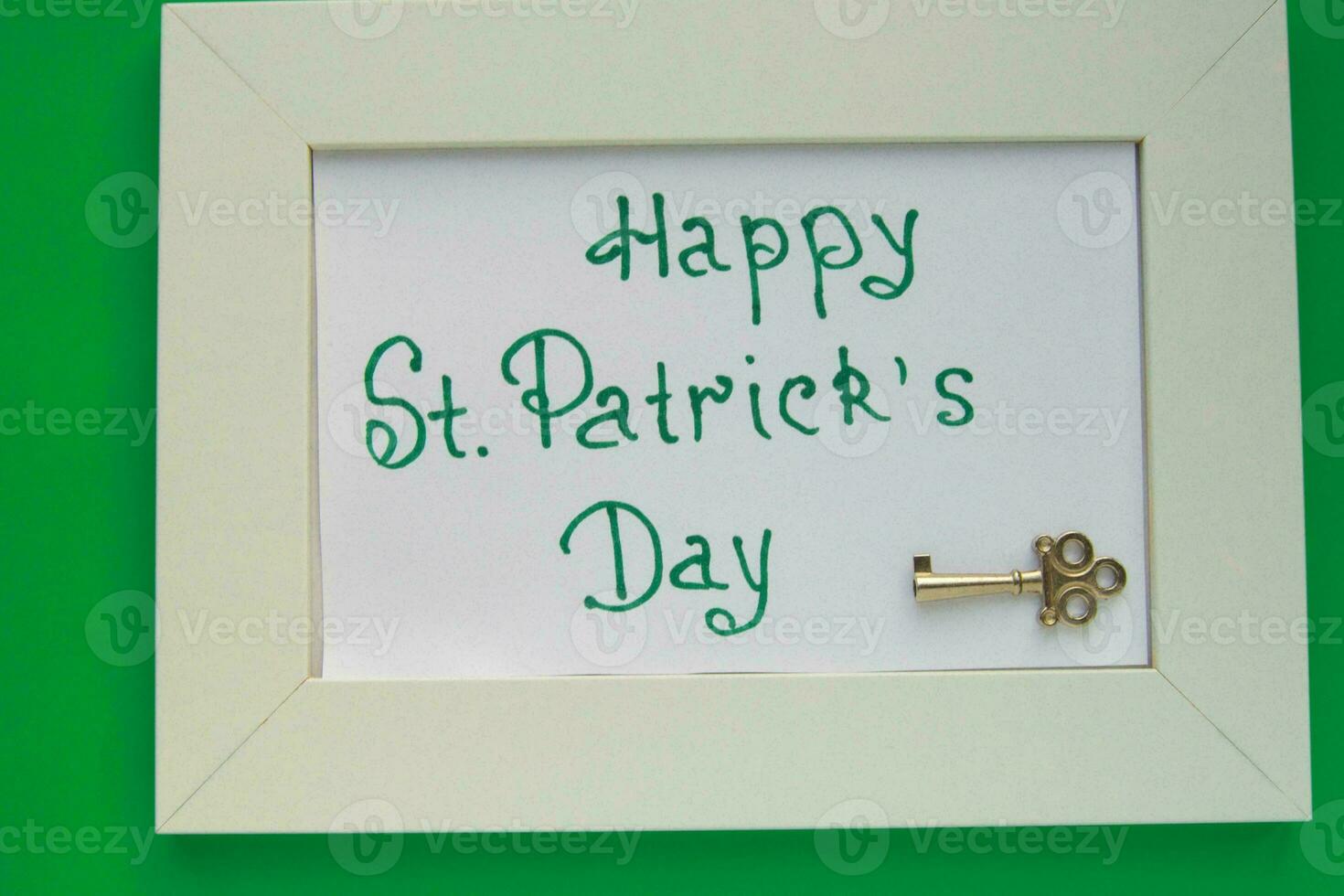 St. Patrick's Day Celebration, Festive Irish Holiday with Green Background, Concept of Shamrock Tradition in March Festival photo