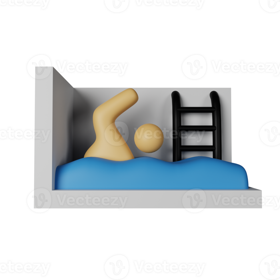 Swimming 3D Icon Illustration png