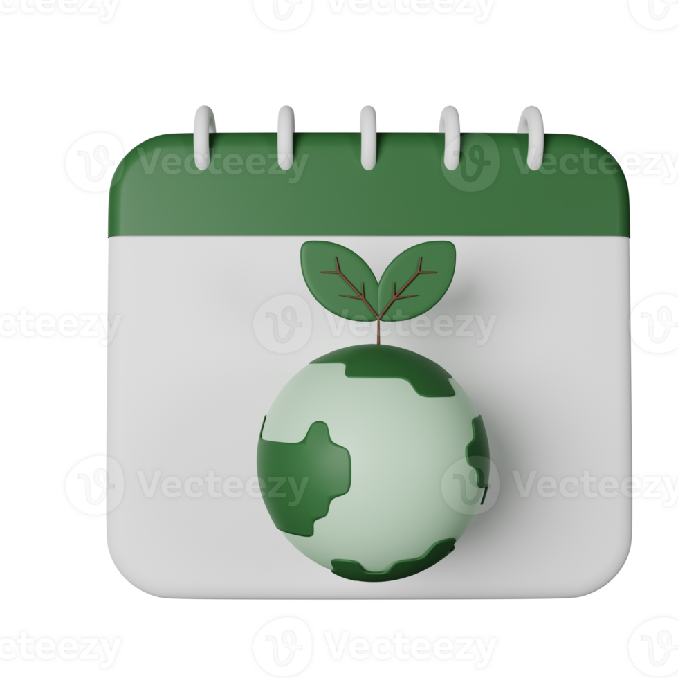 Earth Day 3D Icon Illustration png