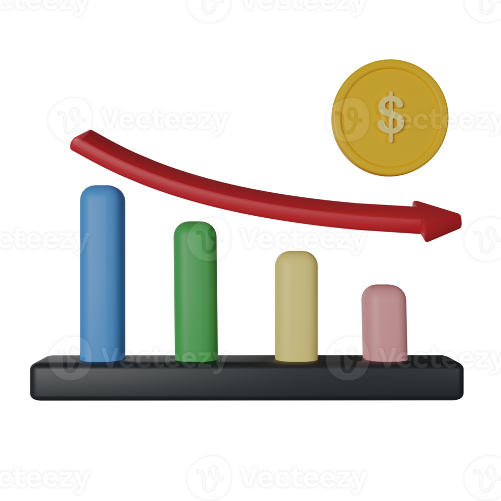 Price Down 3D Render Icon Illustration png