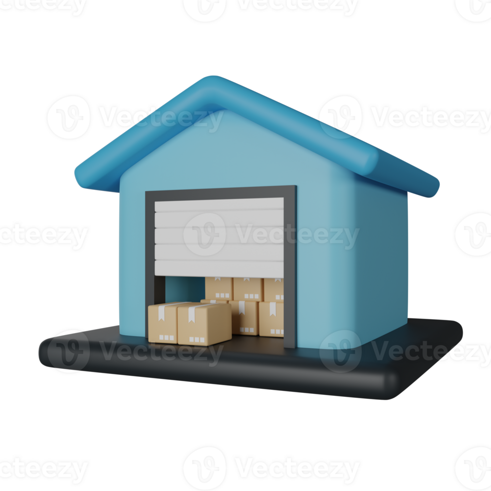 Warehouse 3D Render Icon Illustration png