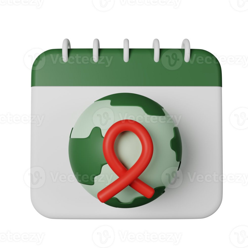 wolrd AIDS dag 3d icoon illustratie png