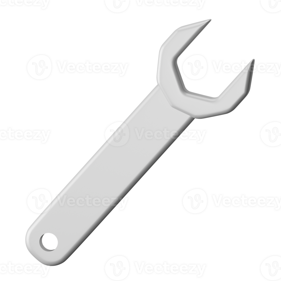 Wrench 3D Render Icon Illustration png