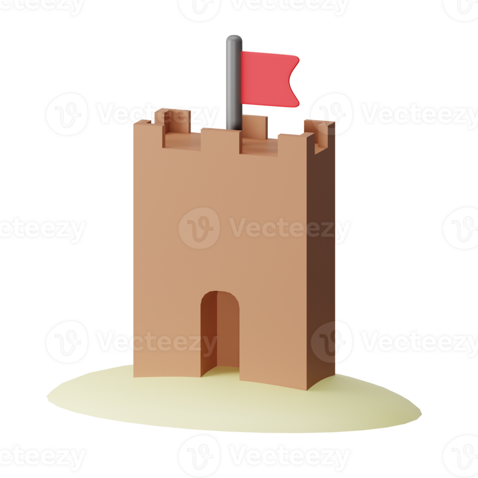 Sand Castle 3D Icon Illustration png