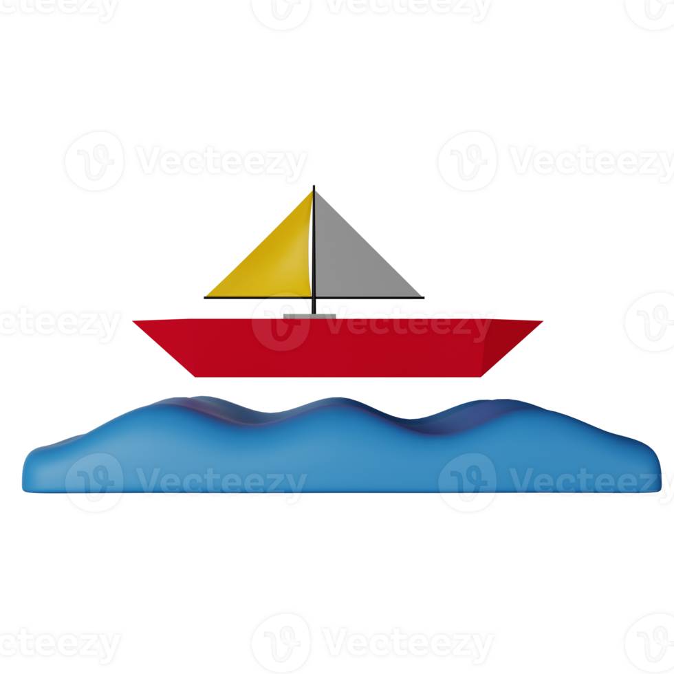 Yachting 3D Icon Illustration png