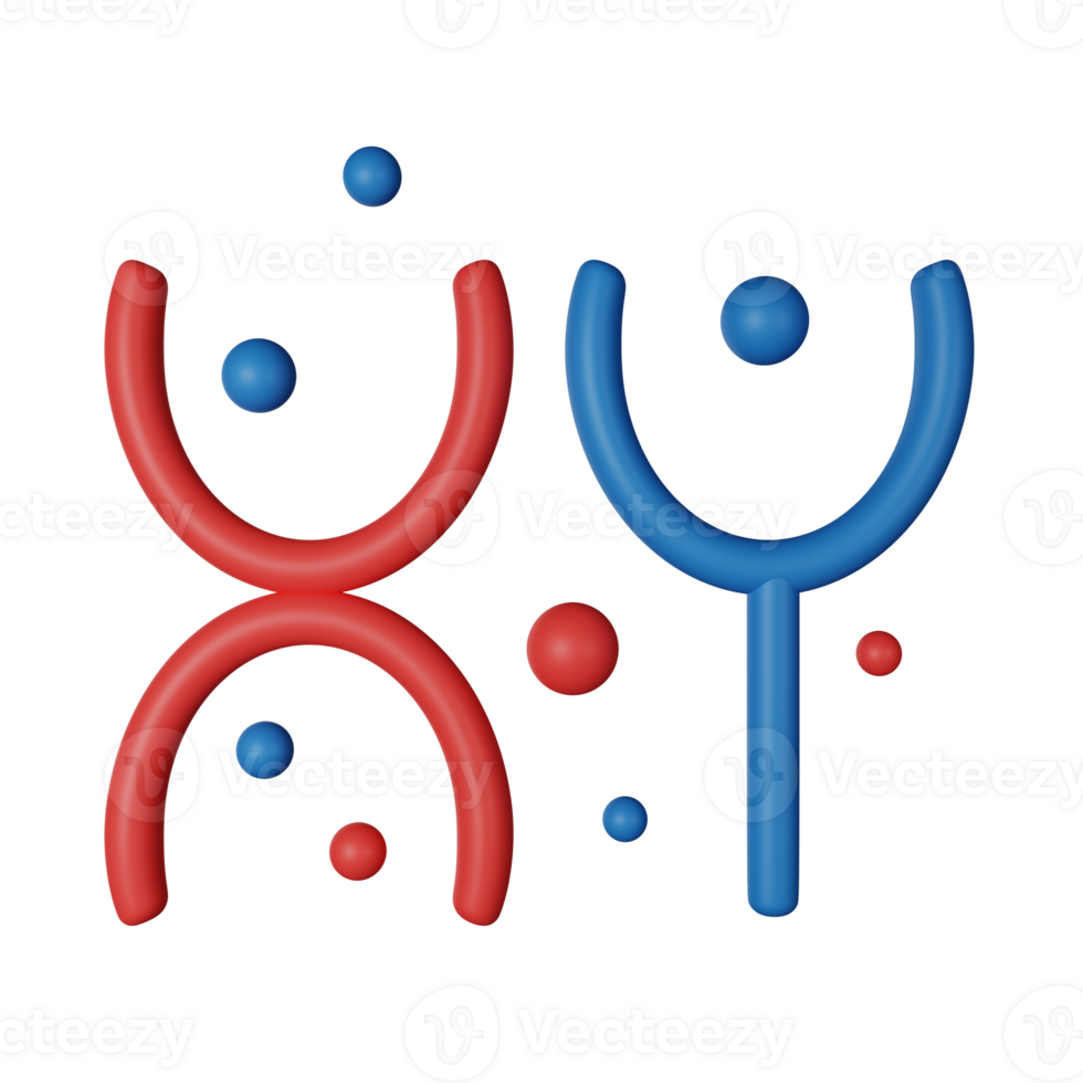 Chromosome 3D Icon Illustration png