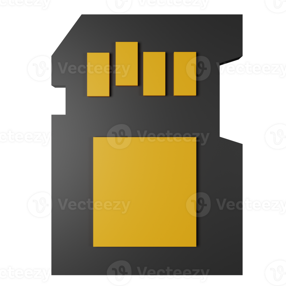 Memory Card 3D Icon Illustration png