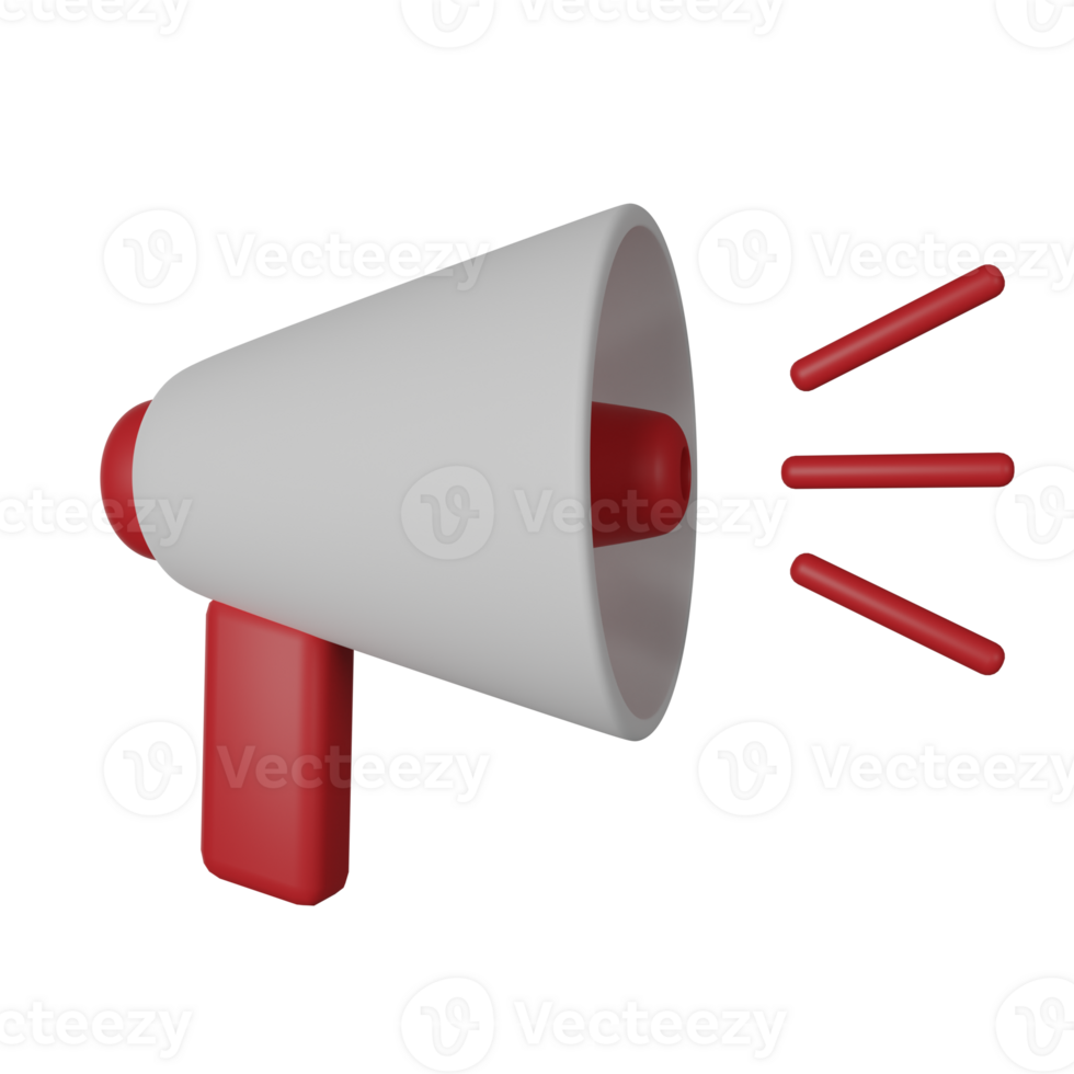 Megaphone 3D Render Icon Illustration png