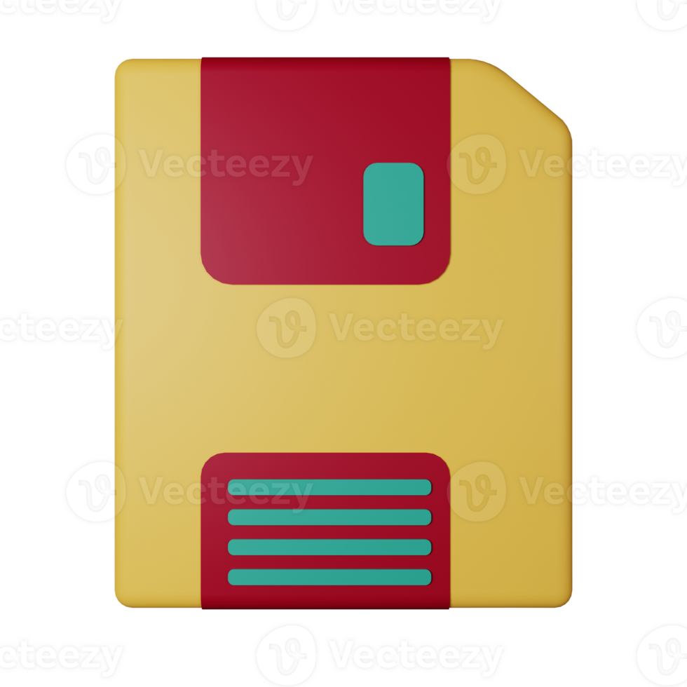 Floppy Disk 3D Illustration png