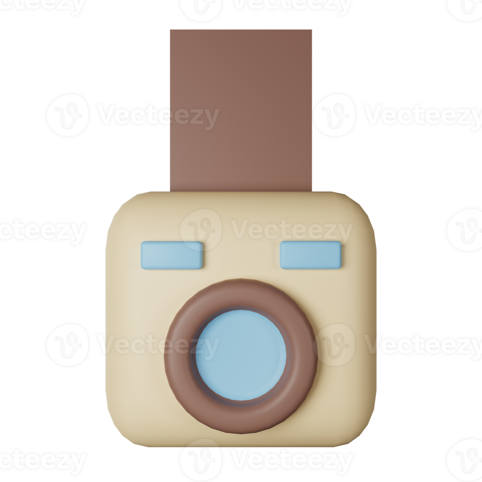 Instant Camera 3D Icon Illustration png