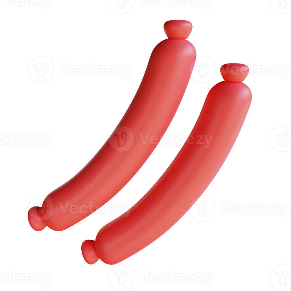 Sausage 3D Icon Illustration png