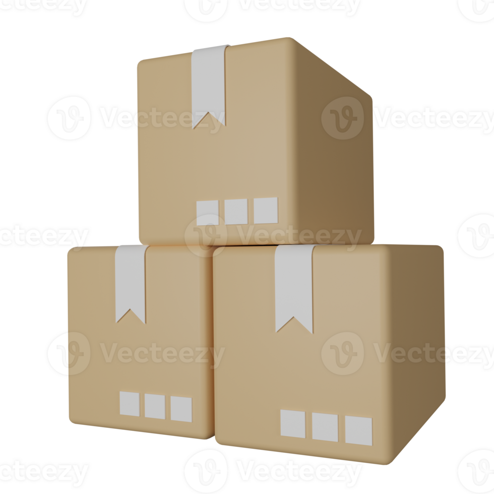 Box 3D Render Icon Illustration png