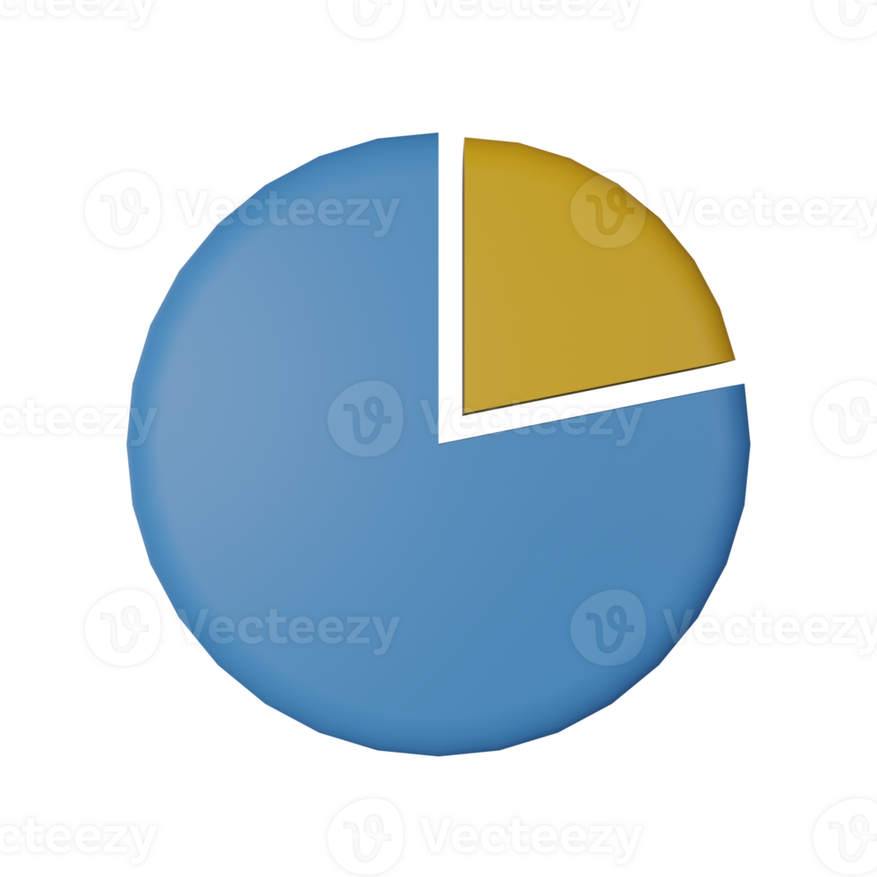 Pie Chart 3D Render Icon Illustration png