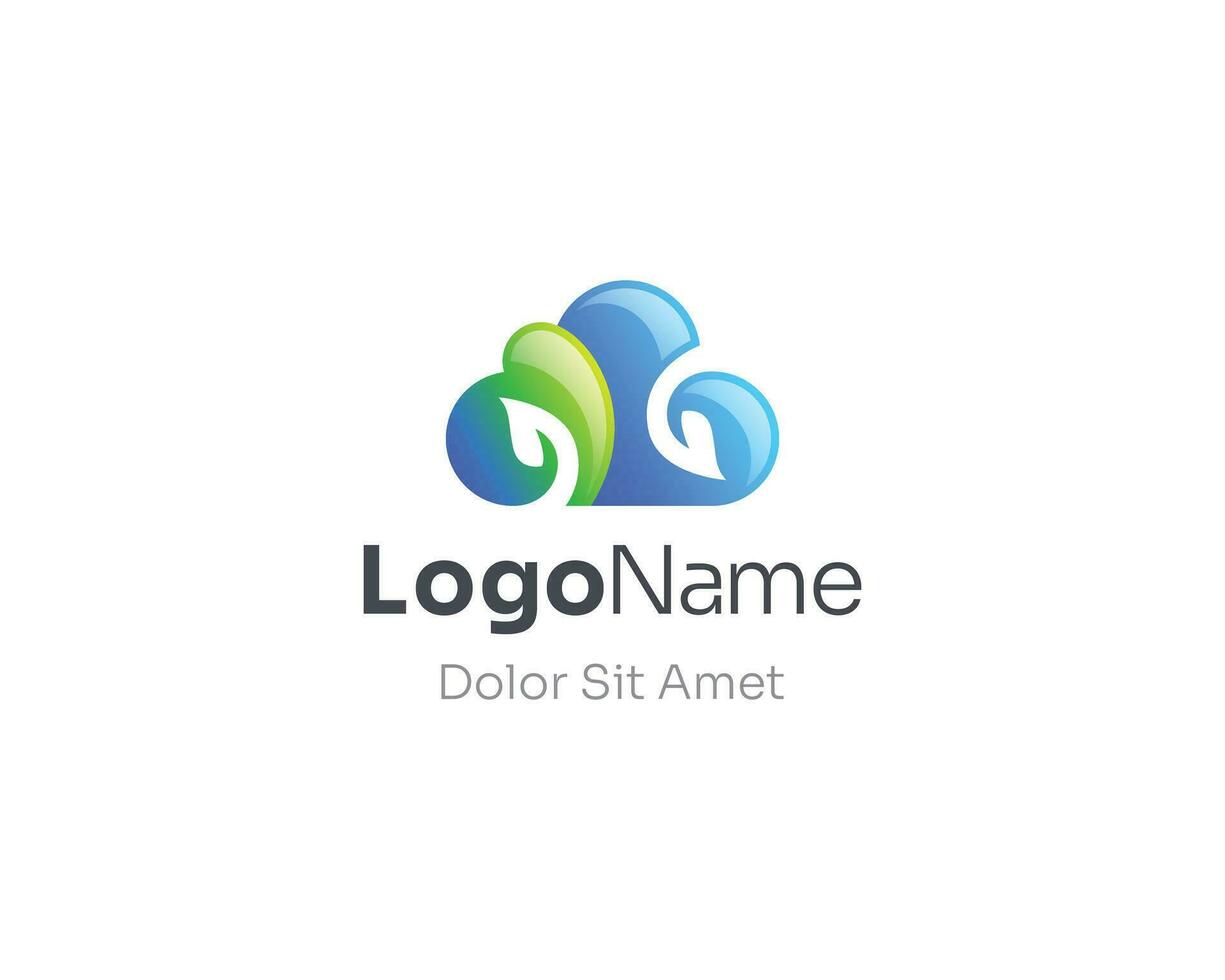 Natural cloud technology logo vector