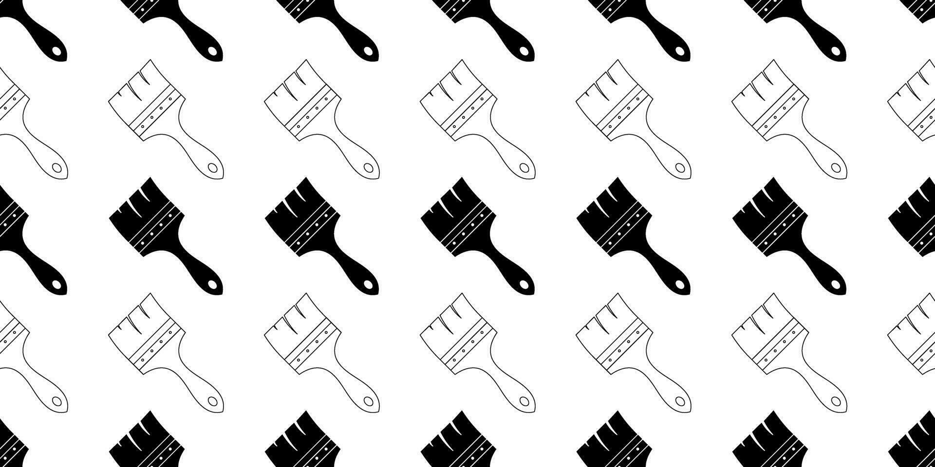 black white paintbrush seamless pattern vector