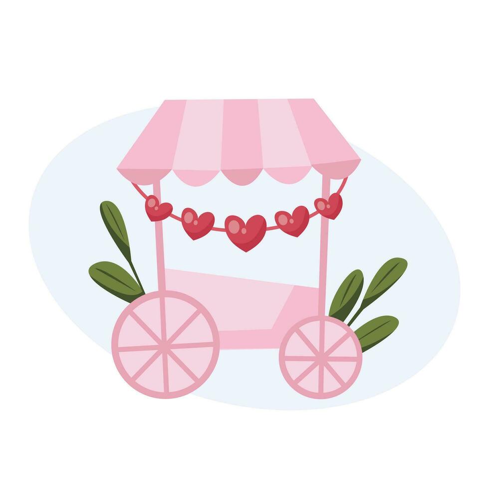 Little shop of love. Vector illustration for Valentines day