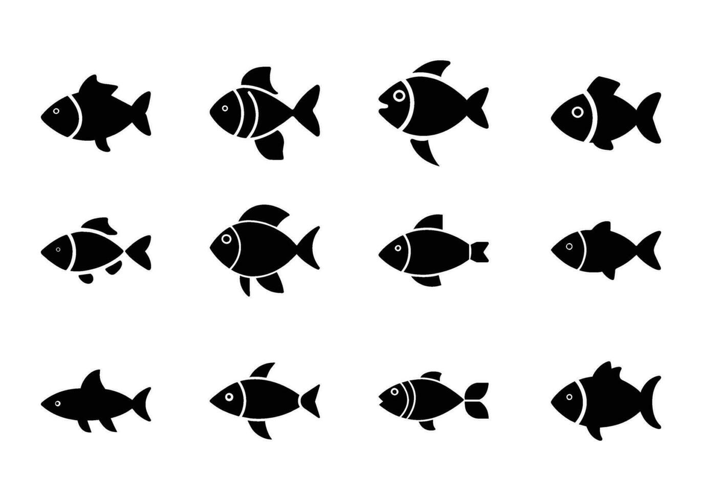 Creative fish icons vector