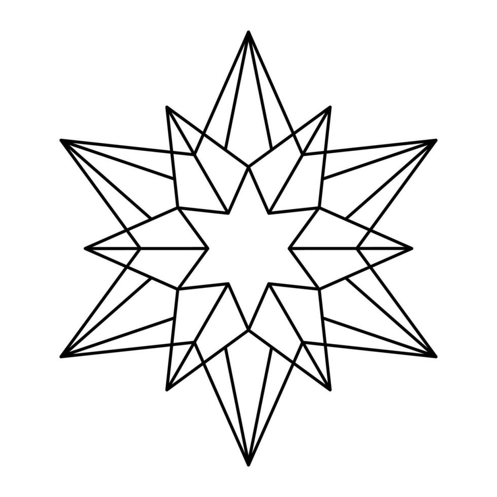 Navidad vector copo de nieve origami estrella de Belén aislado en blanco antecedentes. geométrico línea nieve icono. Navidad diseño elemento para bandera, saludo tarjeta