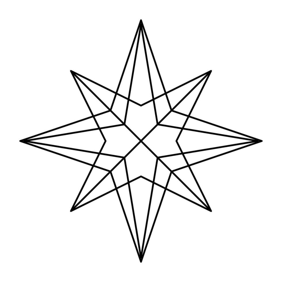 Navidad vector copo de nieve origami estrella de Belén aislado en blanco antecedentes. geométrico línea nieve icono. Navidad diseño elemento para bandera, saludo tarjeta