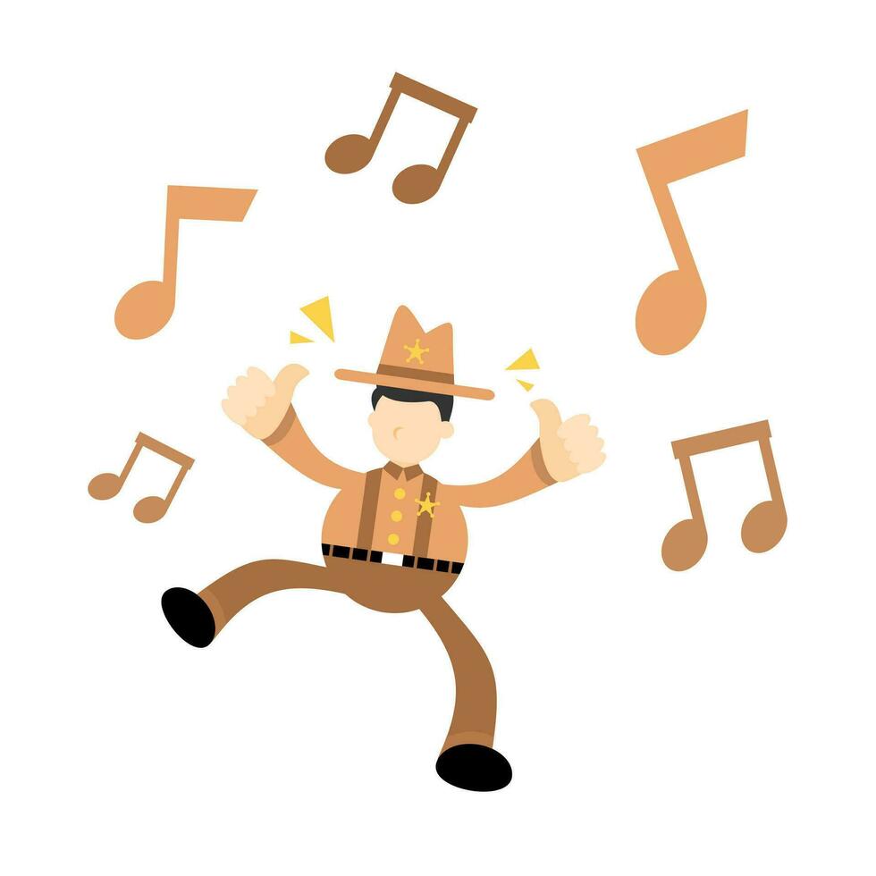 contento America vaquero y melodía clave música Nota dibujos animados garabatear plano diseño estilo vector ilustración