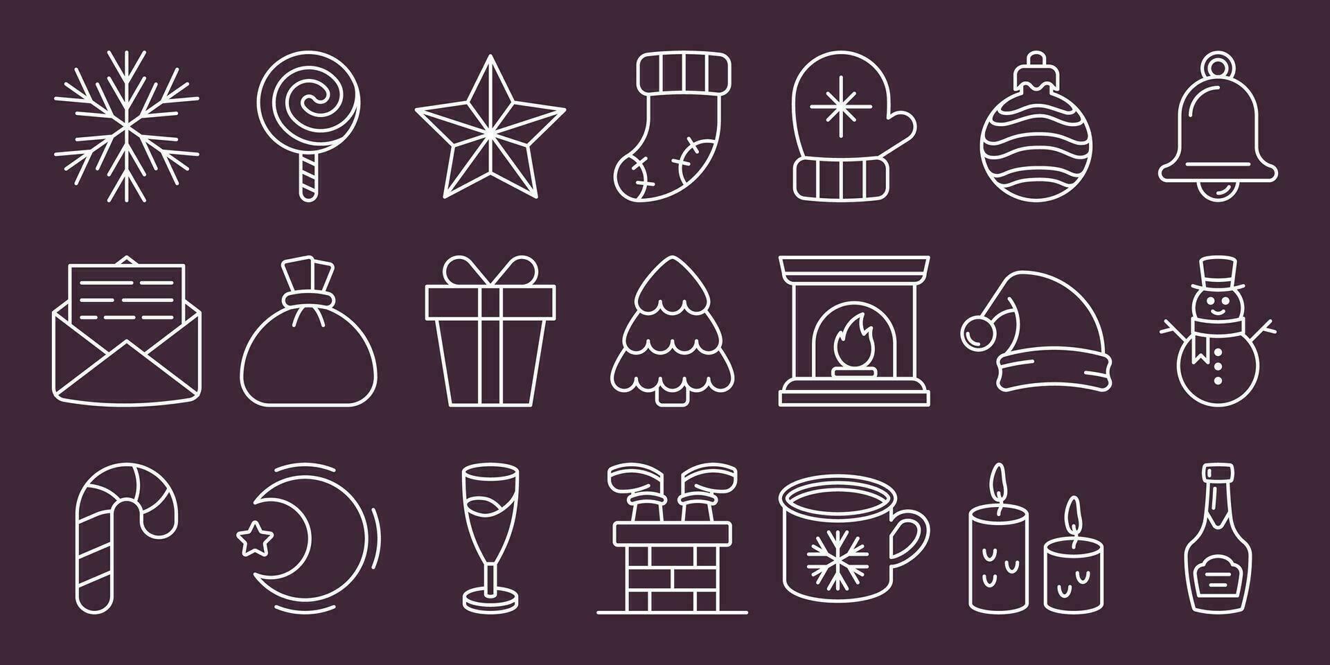conjunto de Navidad íconos vector ilustración
