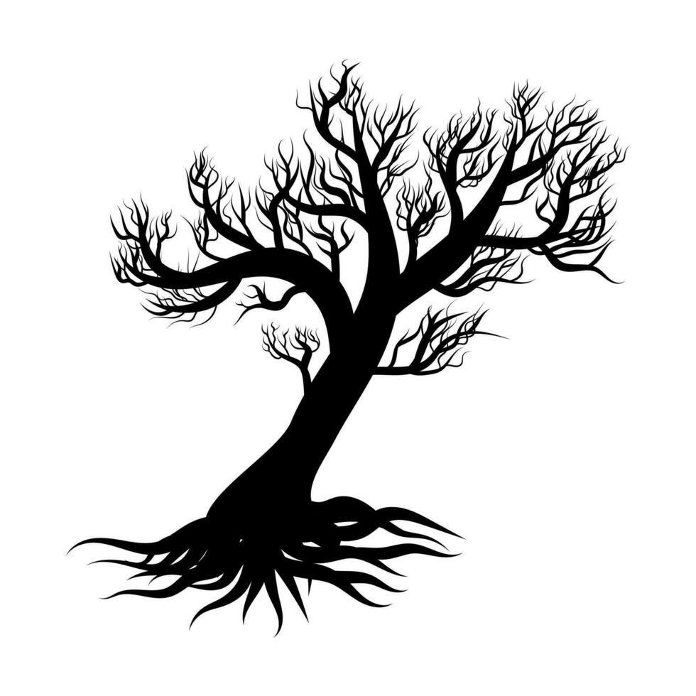 vector silueta ilustración de un árbol sin hojas