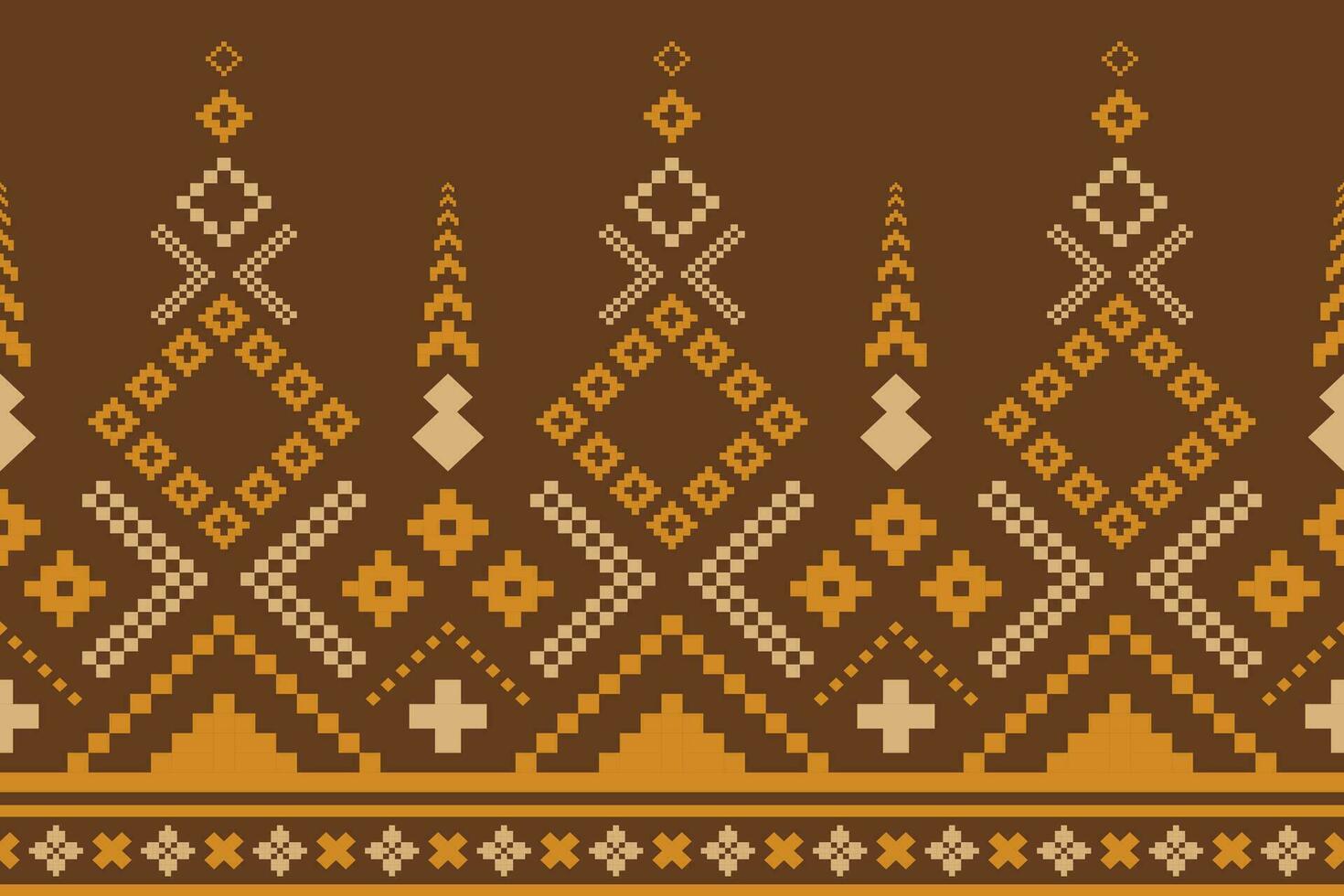 Nature vintages cross stitch traditional ethnic pattern paisley flower Ikat background abstract Aztec African Indonesian Indian seamless pattern for fabric print cloth dress carpet curtains and sarong vector