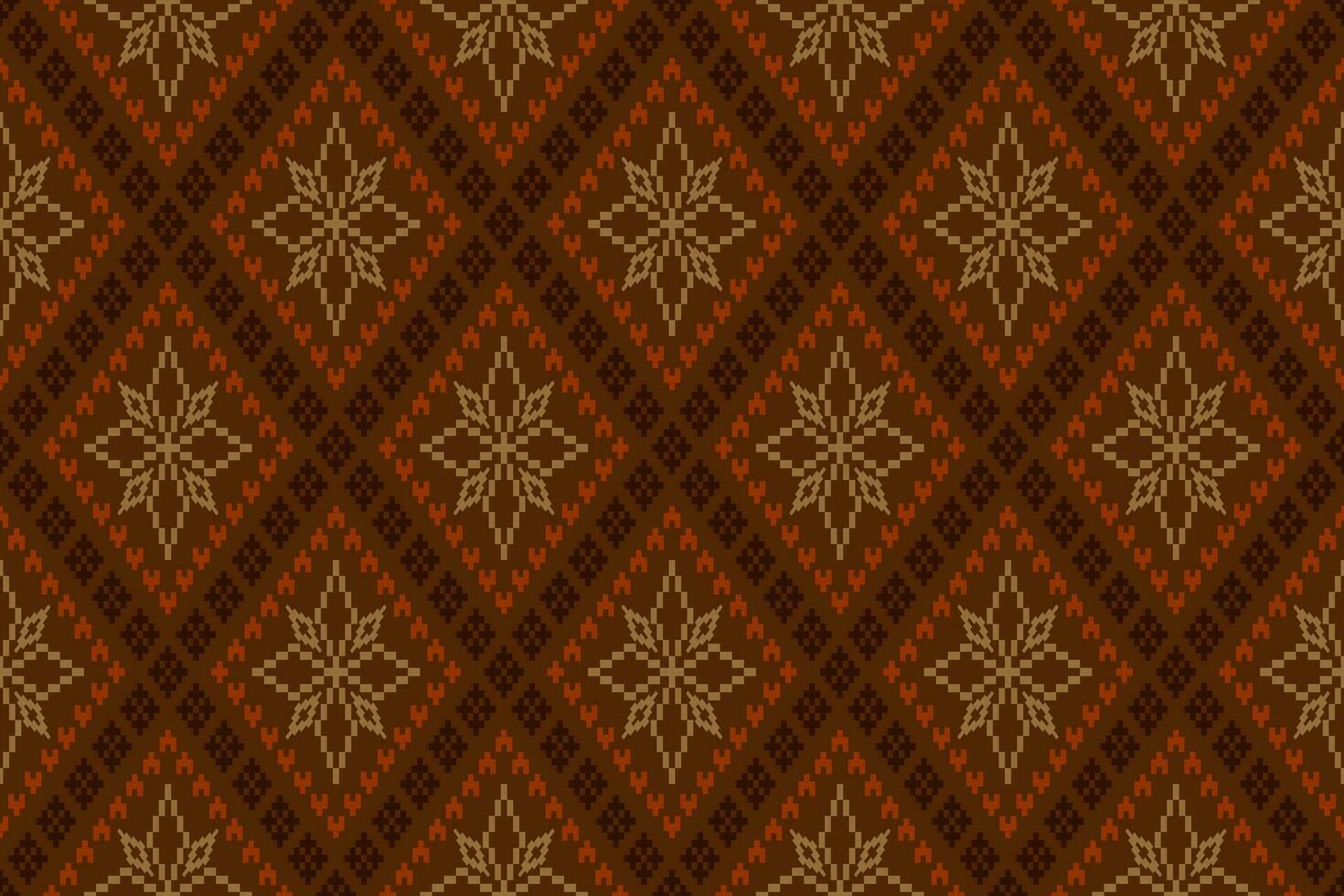 Nature vintages cross stitch traditional ethnic pattern paisley flower Ikat background abstract Aztec African Indonesian Indian seamless pattern for fabric print cloth dress carpet curtains and sarong vector