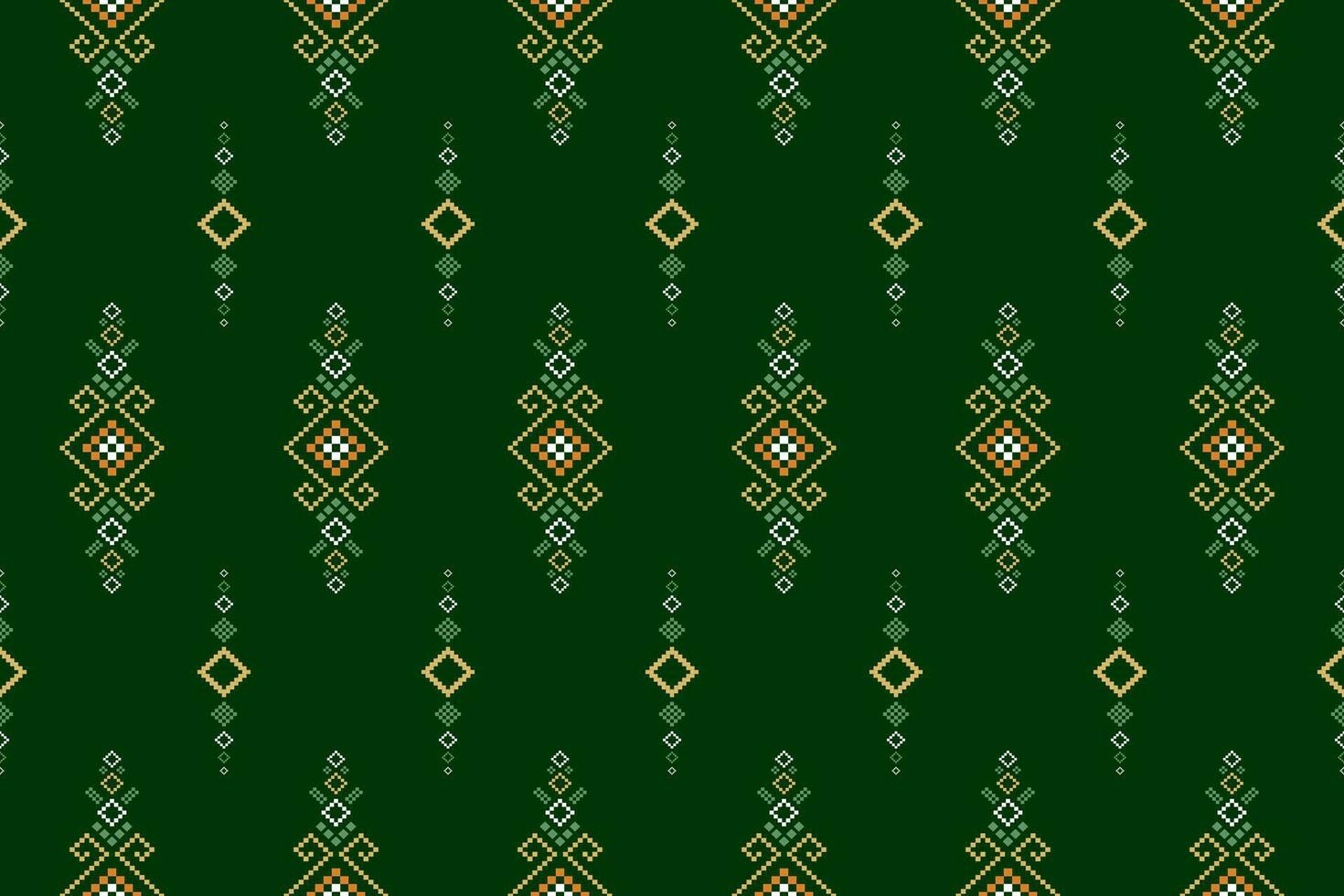 verde cruzar puntada vistoso geométrico tradicional étnico modelo ikat sin costura modelo frontera resumen diseño para tela impresión paño vestir alfombra cortinas y pareo de malasia azteca africano indio indonesio vector