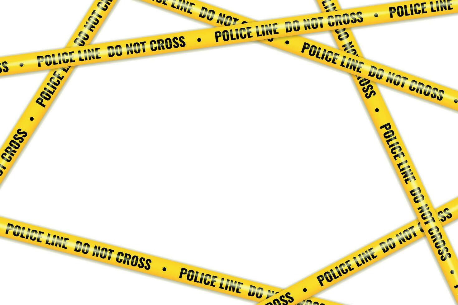 Realistic Police Tape Lines criime scene danger tape vector