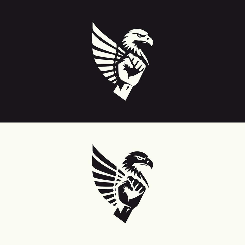 Strong Muscular fist with eagle wings, Egale and Fist concept vector