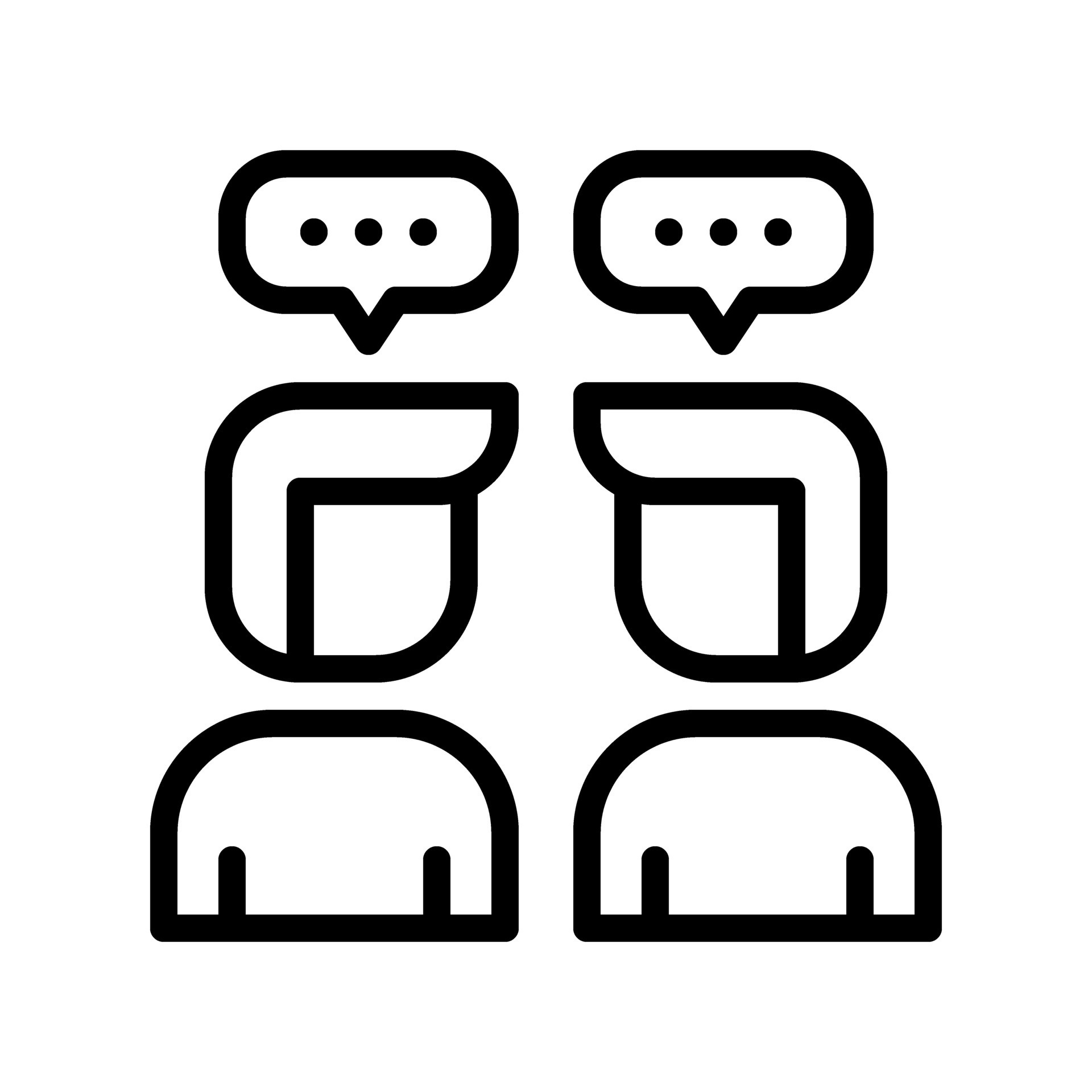 Communication icons in various shapes in flat, line, colored styles ...