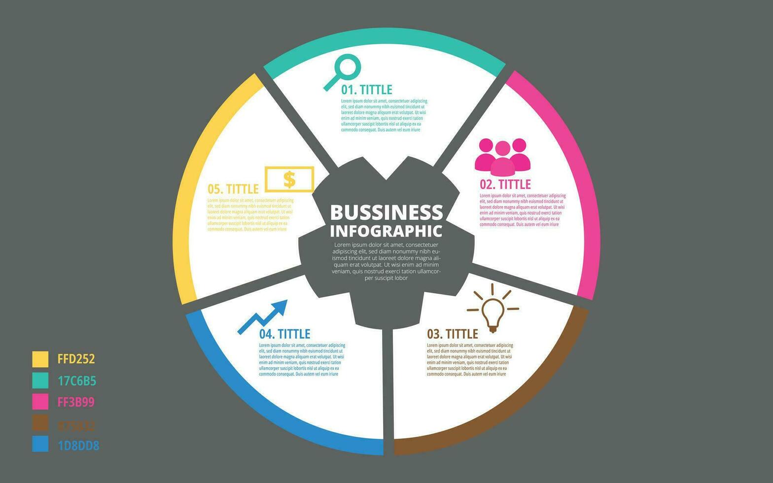 circulo descripción diagrama, gráfico para presentación, flujo de trabajo negocios disposición, infografía, círculo, plantilla, texto, vector