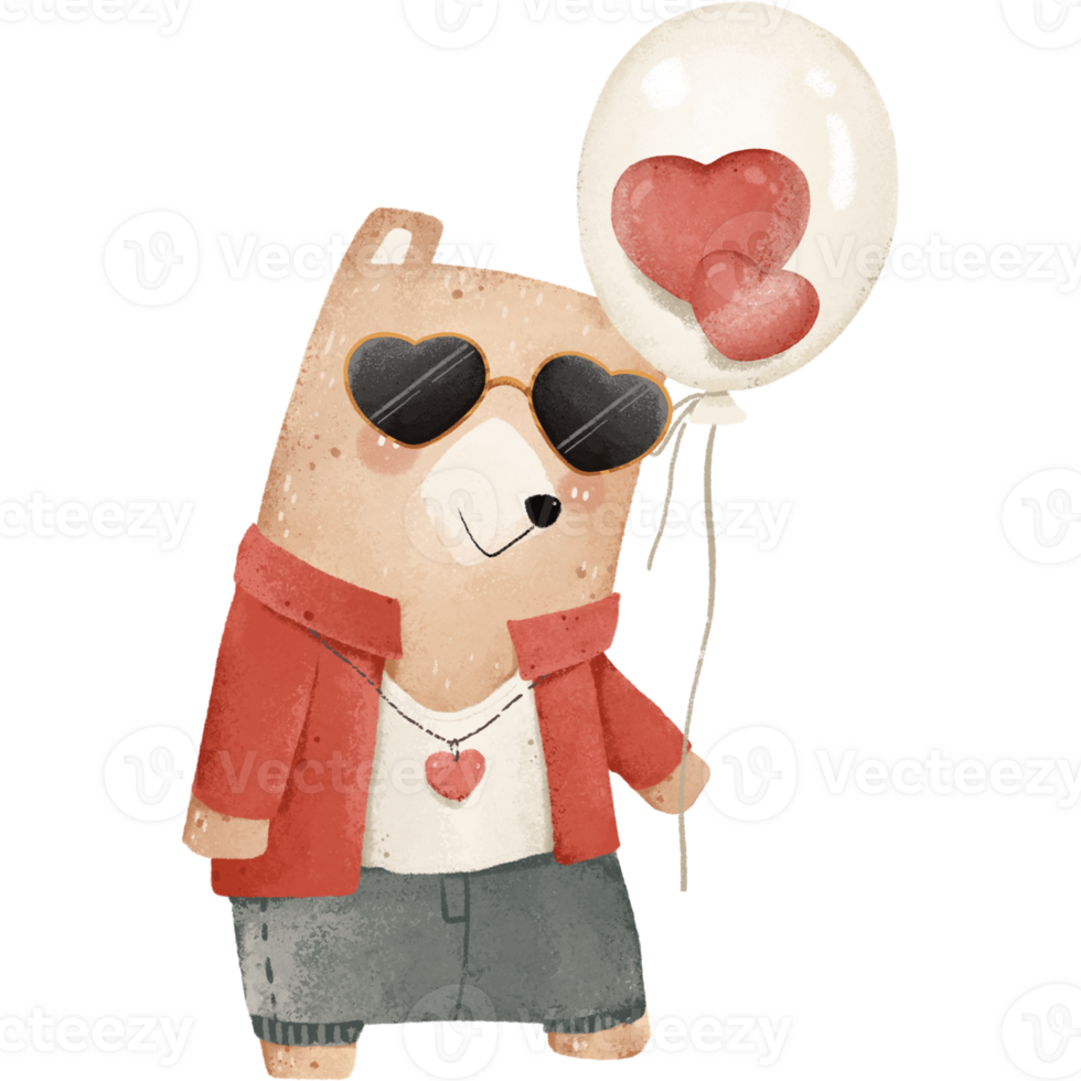 Mr bear, bear in valentine element, bear clipart, bear drawing png