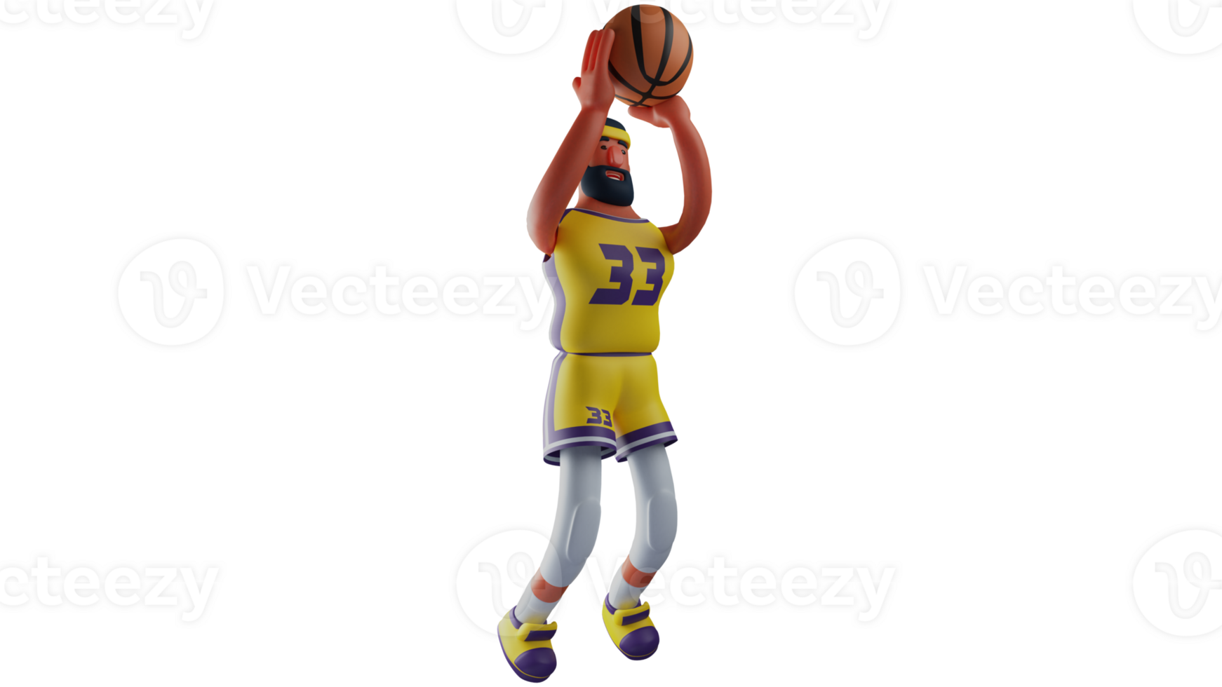 3D Illustration. Student 3D cartoon character. Student who like to live healthy is doing sports. Students who are actively playing basketball and trying to put in the ring. 3D cartoon character png