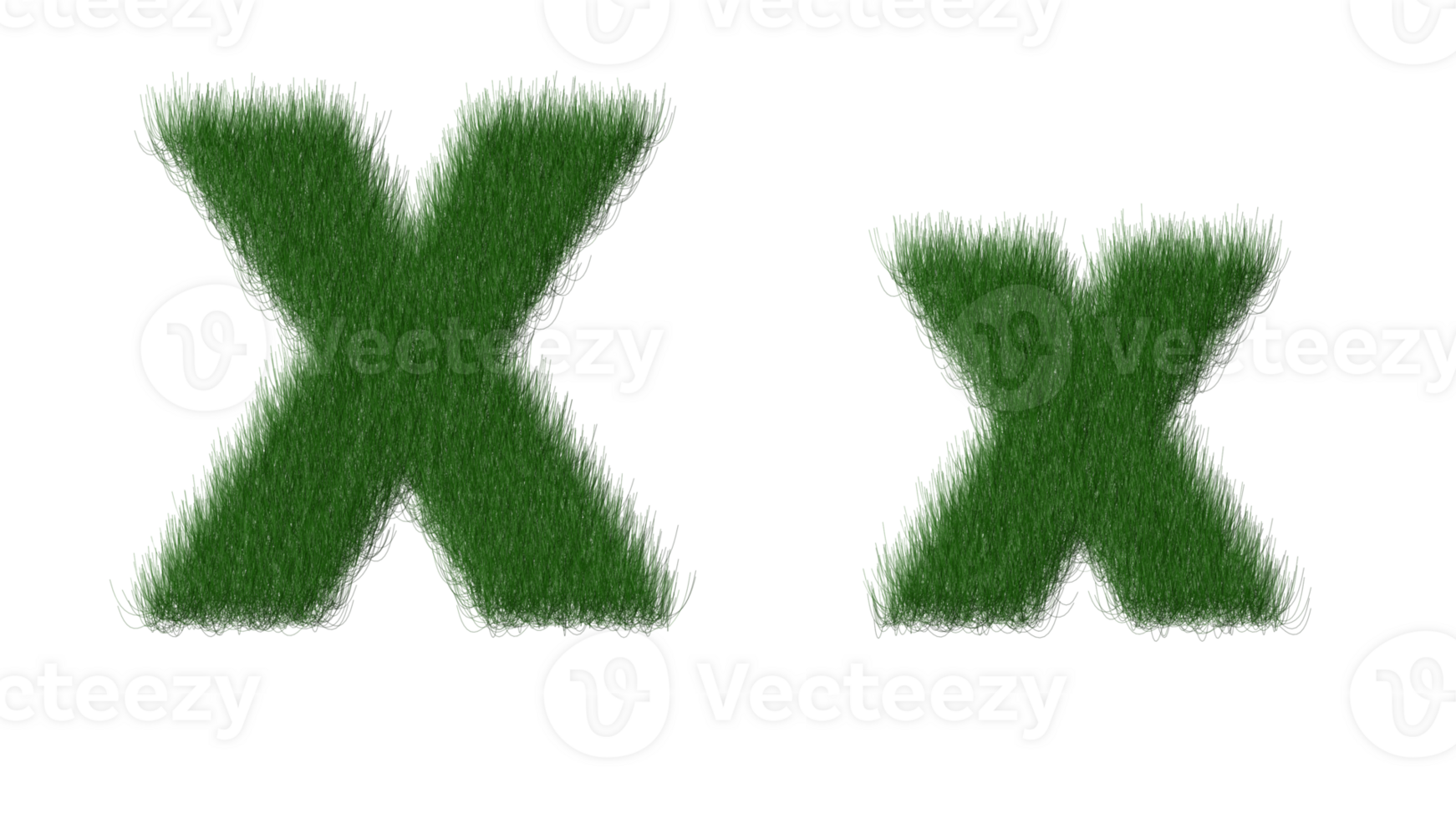 grass alphabet X png transparent background