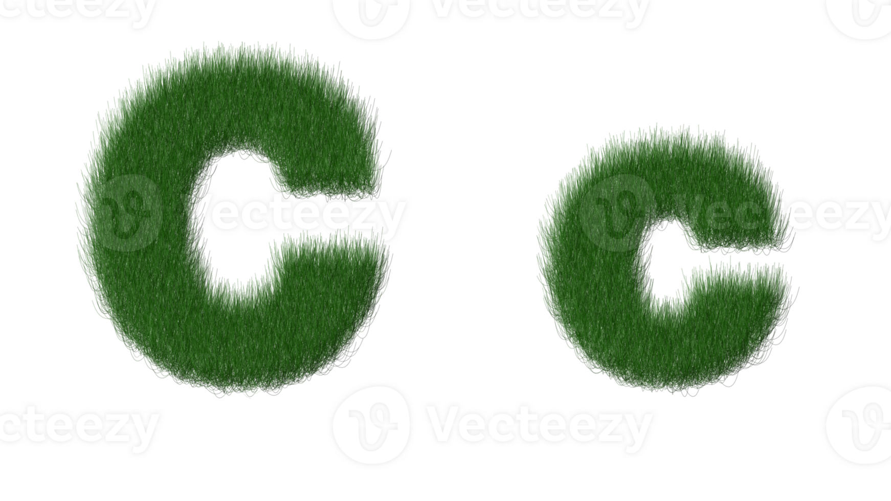 grass alphabet C png transparent background