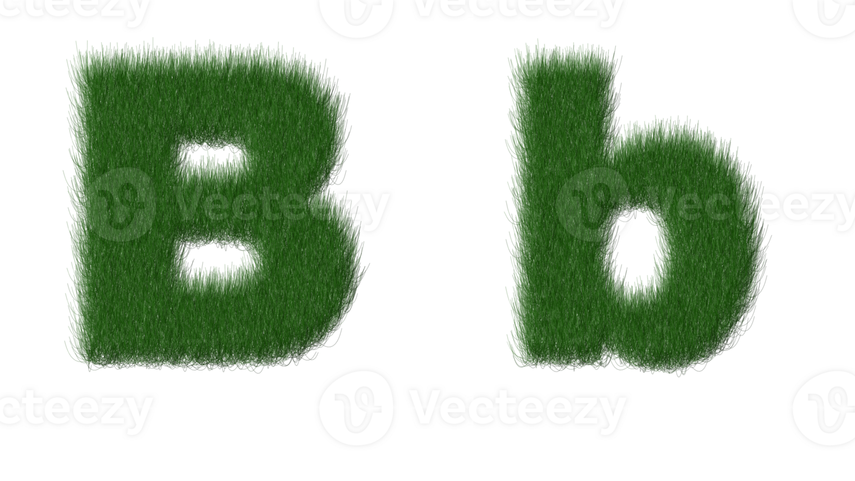 grass alphabet B png transparent background
