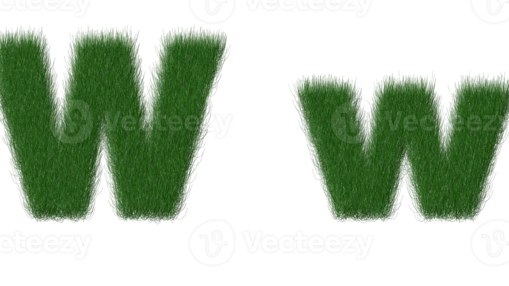 grass alphabet W png transparent background