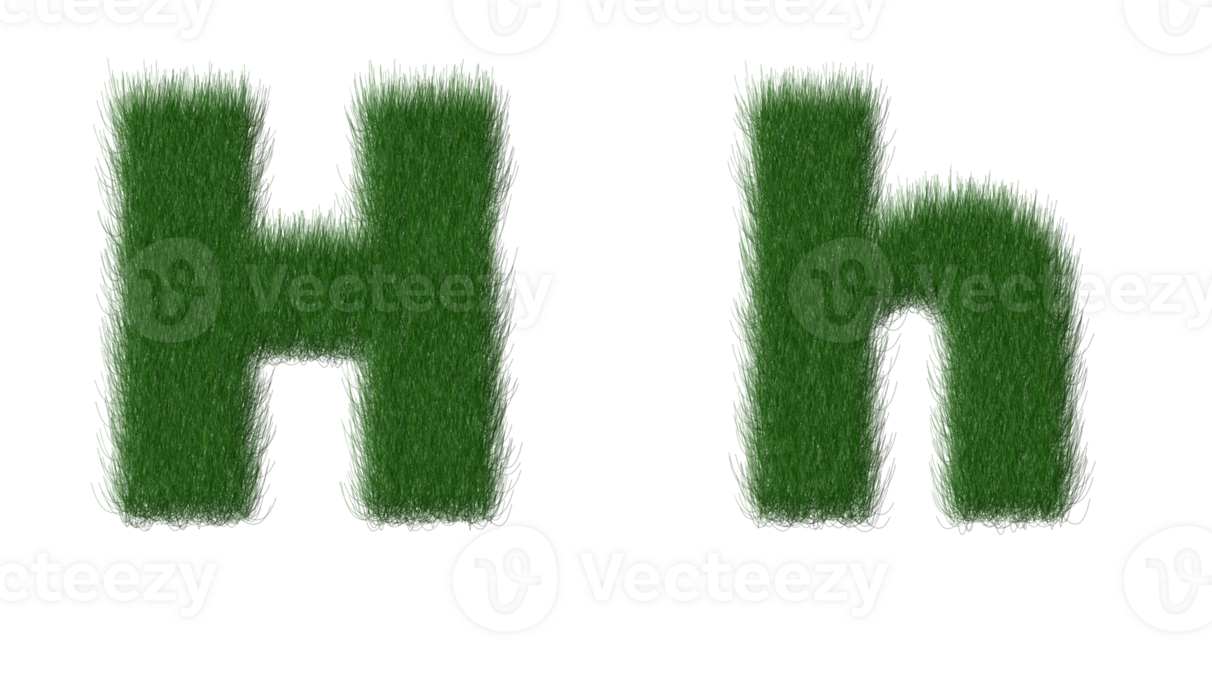 grass alphabet H png transparent background