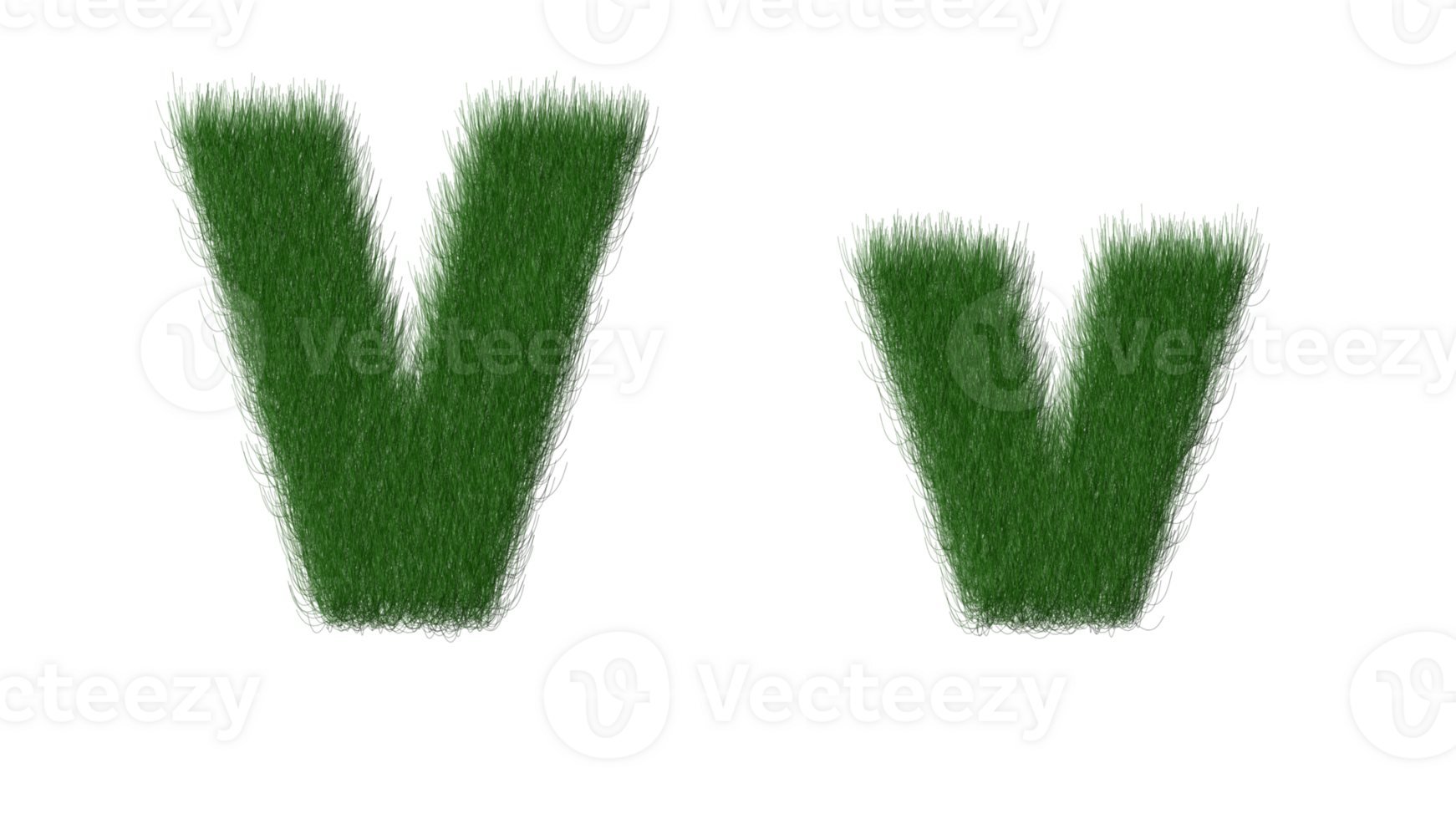 grass alphabet V png transparent background