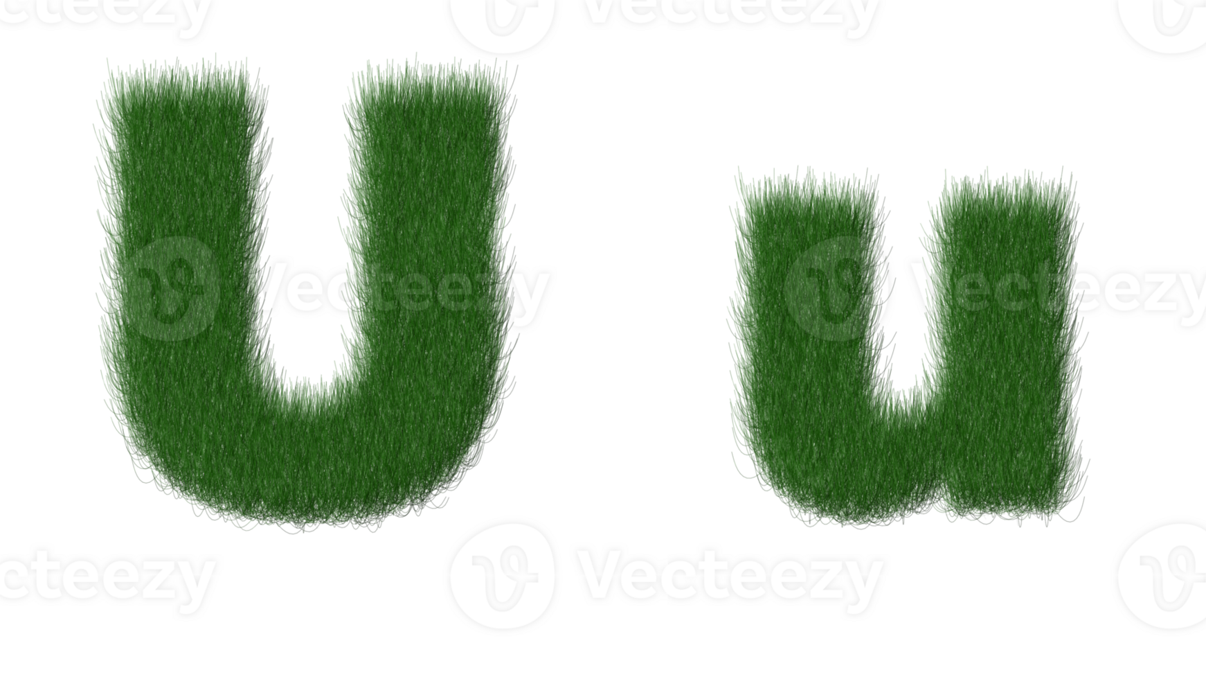 grass alphabet U png transparent background